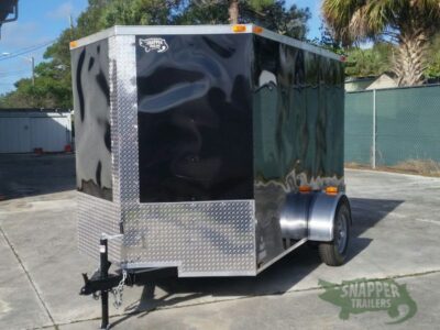 Quality Cargo 6x10 SA Trailer - Black, Double Barn Doors, Side Door, Extra Height - Image 2