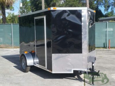 Quality Cargo 6x10 SA Trailer - Black, Double Barn Doors, Side Door, Extra Height - Image 13