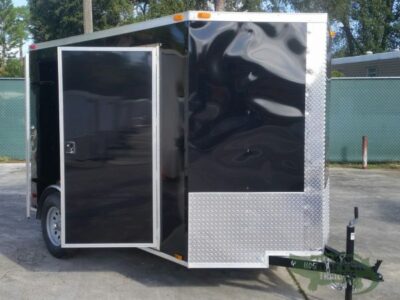 Quality Cargo 6x10 SA Trailer - Black, Double Barn Doors, Side Door, Extra Height - Image 12