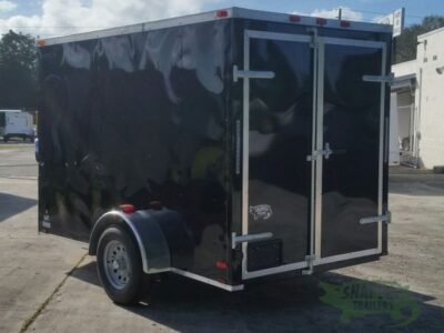 Quality Cargo 6x10 SA Trailer - Black, Double Barn Doors, Side Door, Extra Height - Image 5