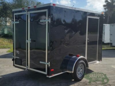 Quality Cargo 6x10 SA Trailer - Black, Double Barn Doors, Side Door, Extra Height - Image 9