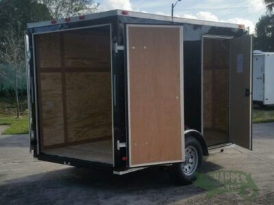 Quality Cargo 6x10 SA Trailer - Black, Double Barn Doors, Side Door, Extra Height - Image 8