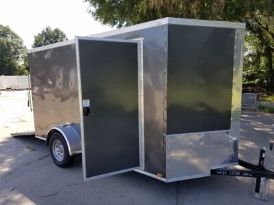 Quality Cargo 6x12 SA Trailer - Charcoal, Ramp, Side Door, Extra Height - Image 13