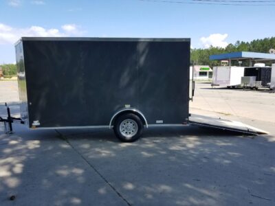 Quality Cargo 6x12 SA Trailer - Charcoal, Ramp, Side Door, Extra Height - Image 3