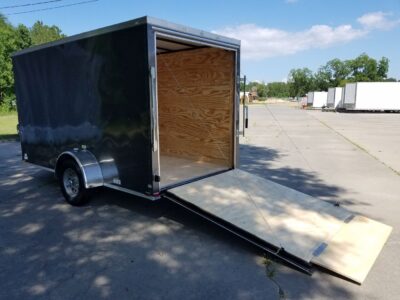 Quality Cargo 6x12 SA Trailer - Charcoal, Ramp, Side Door, Extra Height - Image 5