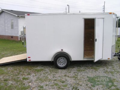 Quality Cargo 6x12 SA Trailer - White, Ramp, Side Door, Extra Height, Roof Vent - Image 8