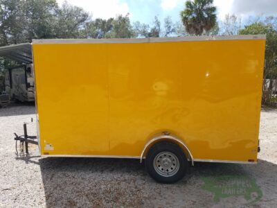 Quality Cargo 6x12 SA Trailer - Yellow, Double Doors, Side Door, Extra Height, Concession Door - Image 5