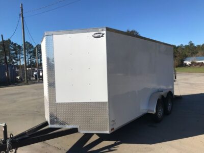 Quality Cargo 7x14 TA Trailer - White, Ramp, Side Door, Extra Height, Extended Tongue - Image 2