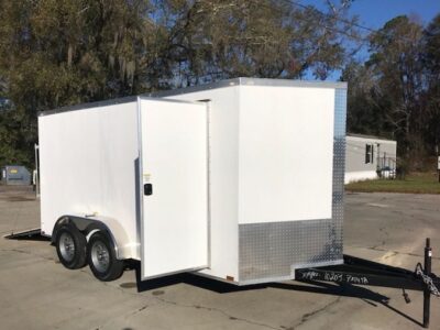 Quality Cargo 7x14 TA Trailer - White, Ramp, Side Door, Extra Height, Extended Tongue - Image 12