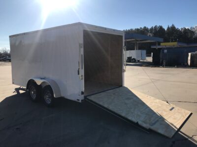 Quality Cargo 7x14 TA Trailer - White, Ramp, Side Door, Extra Height, Extended Tongue - Image 4