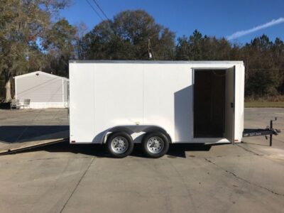 Quality Cargo 7x14 TA Trailer - White, Ramp, Side Door, Extra Height, Extended Tongue - Image 10