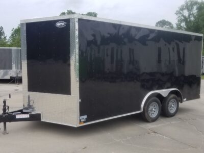 Quality Cargo 8.5x16 TA Trailer - Black, Ramp, Side Door, D-Rings, 5K Axles - Image 3