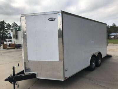 Quality Cargo 8.5x16 TA Trailer - White, Ramp, Side Door, D-Rings, 5K Axles, One Piece Roof - Image 2