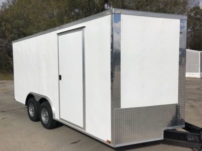 Quality Cargo 8.5x16 TA Trailer - White, Ramp, Side Door, D-Rings, 5K Axles, One Piece Roof - Image 16