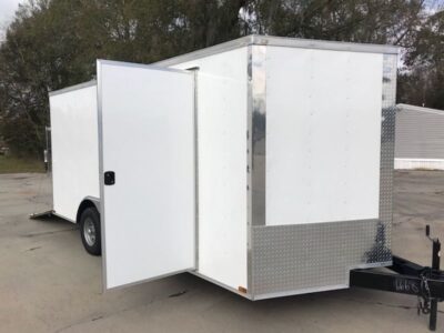 Quality Cargo 8.5x16 TA Trailer - White, Ramp, Side Door, D-Rings, 5K Axles, One Piece Roof - Image 14