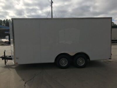 Quality Cargo 8.5x16 TA Trailer - White, Ramp, Side Door, D-Rings, 5K Axles, One Piece Roof - Image 5