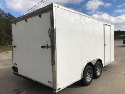 Quality Cargo 8.5x16 TA Trailer - White, Ramp, Side Door, D-Rings, 5K Axles, One Piece Roof - Image 11