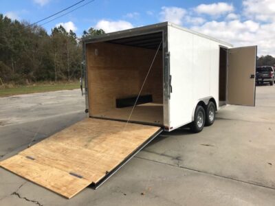 Quality Cargo 8.5x16 TA Trailer - White, Ramp, Side Door, D-Rings, 5K Axles, One Piece Roof - Image 10