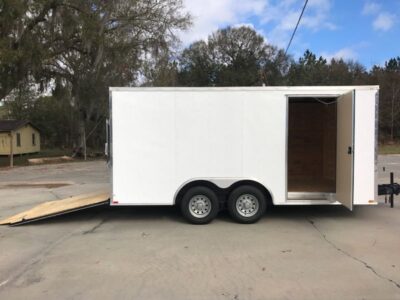 Quality Cargo 8.5x16 TA Trailer - White, Ramp, Side Door, D-Rings, 5K Axles, One Piece Roof - Image 12