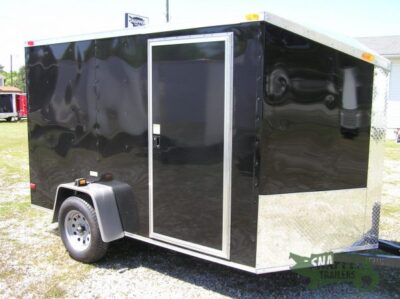 South Georgia Cargo 6x10 SA Trailer - Black, Ramp, Side Door, Slant V-Nose