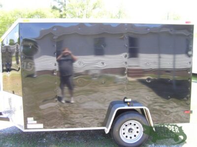 South Georgia Cargo 6x10 SA Trailer - Black, Ramp, Side Door, Slant V-Nose - Image 4