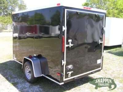 South Georgia Cargo 6x10 SA Trailer - Black, Ramp, Side Door, Slant V-Nose - Image 2