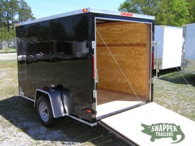 South Georgia Cargo 6x10 SA Trailer - Black, Ramp, Side Door, Slant V-Nose - Image 13