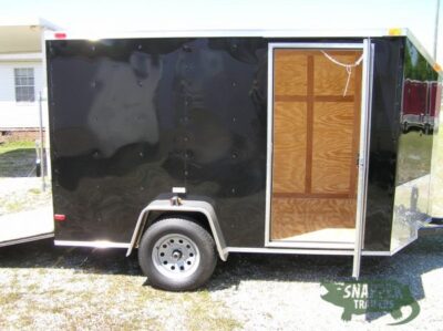 South Georgia Cargo 6x10 SA Trailer - Black, Ramp, Side Door, Slant V-Nose - Image 8