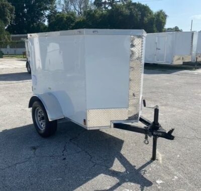 Douglas Trailers 4x6 SA Trailer - White, Rear Swing Door