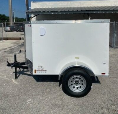 Douglas Trailers 4x6 SA Trailer - White, Rear Swing Door - Image 3