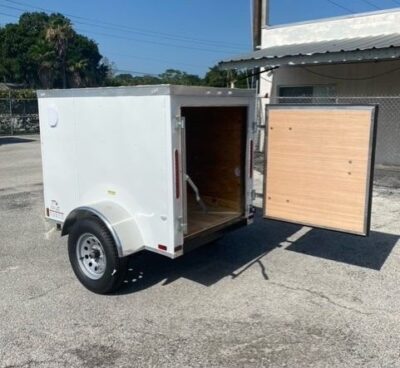 Douglas Trailers 4x6 SA Trailer - White, Rear Swing Door - Image 4