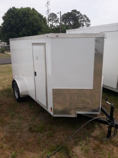 Douglas Trailers 5x10 SA Trailer - White, Ramp, Side Door