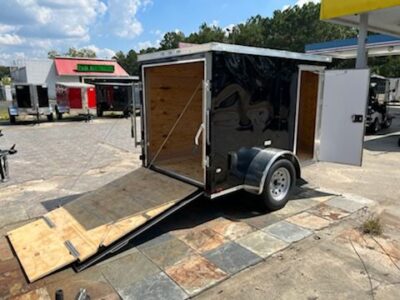 Douglas Trailers 5x8 SA Trailer - Black, Ramp, Side Door - Image 8