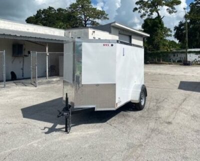 Douglas Trailers 5x8 SA Trailer - White, Ramp, Side Door - Image 2