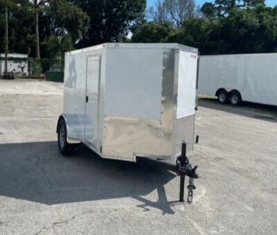 Douglas Trailers 5x8 SA Trailer - White, Ramp, Side Door