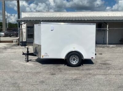 Douglas Trailers 5x8 SA Trailer - White, Ramp, Side Door - Image 3