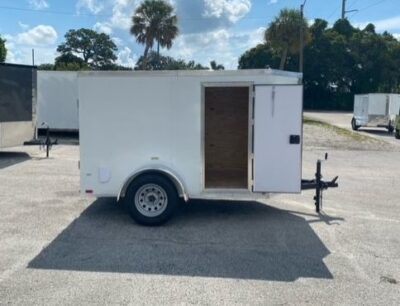 Douglas Trailers 5x8 SA Trailer - White, Ramp, Side Door - Image 8