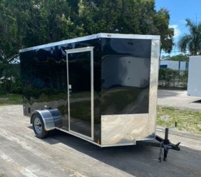 Douglas Trailers 6x14 SA Trailer - Black, Ramp, Side Door