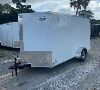 Douglas Trailers 7x12 SA Trailer - White, Ramp, Side Door - Image 2