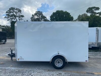 Douglas Trailers 7x12 SA Trailer - White, Ramp, Side Door - Image 3