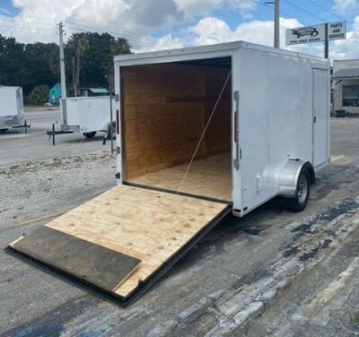 Douglas Trailers 7x12 SA Trailer - White, Ramp, Side Door - Image 7