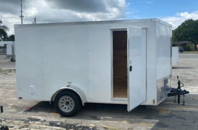 Douglas Trailers 7x12 SA Trailer - White, Ramp, Side Door - Image 8