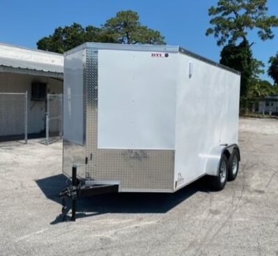 Douglas Trailers 7x12 TA Trailer - White, Ramp, Side Door - Image 2