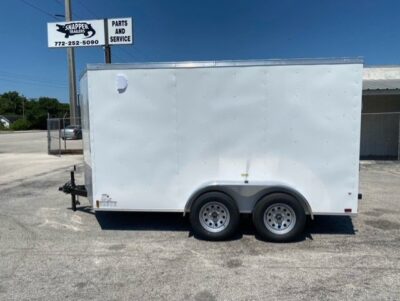 Douglas Trailers 7x12 TA Trailer - White, Ramp, Side Door - Image 3