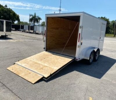 Douglas Trailers 7x12 TA Trailer - White, Ramp, Side Door - Image 7