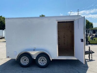 Douglas Trailers 7x12 TA Trailer - White, Ramp, Side Door - Image 8