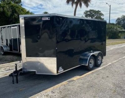 Douglas Trailers 7x14 TA Trailer - Black, Ramp, Side Door - Image 2