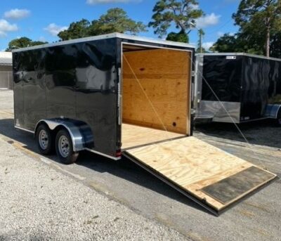 Douglas Trailers 7x14 TA Trailer - Black, Ramp, Side Door - Image 4