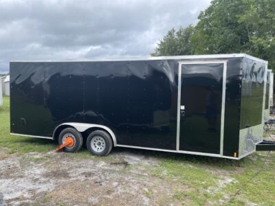 Douglas Trailers 7x14 TA Trailer - Black, Ramp, Side Door