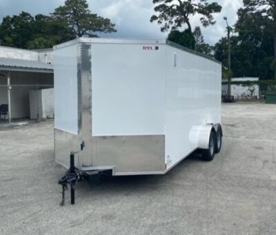 Douglas Trailers 7x14 TA Trailer - White, Ramp, Side Door - Image 2